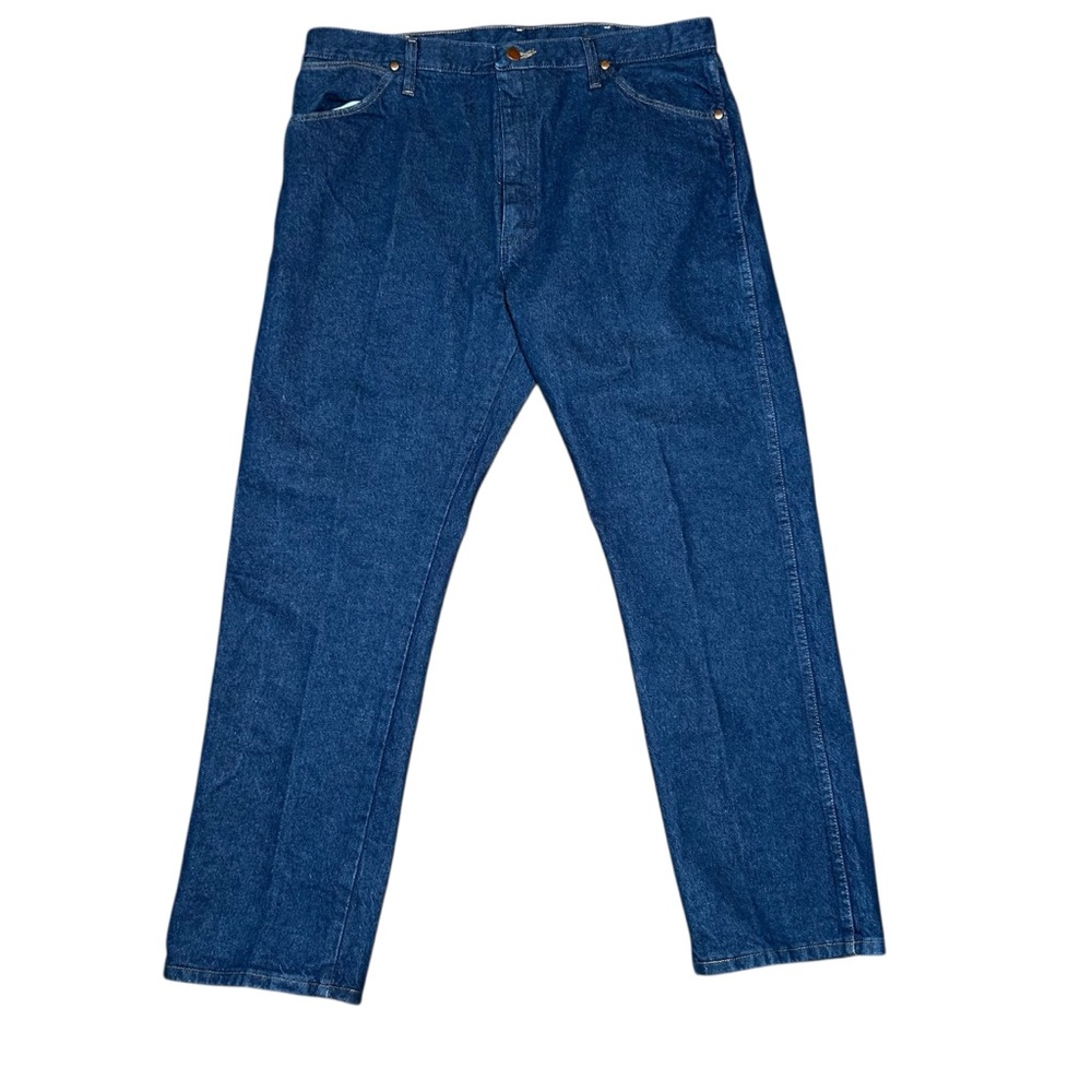 Wrangler Mens Vintage Blue Jeans Straight Leg Denim Workwear 100 % Cotton